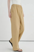 Khaki loose-fitting straight-leg wide-leg casual pants